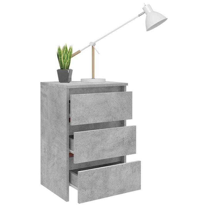 sengebord 40x35x62,5 cm konstrueret træ betongrå