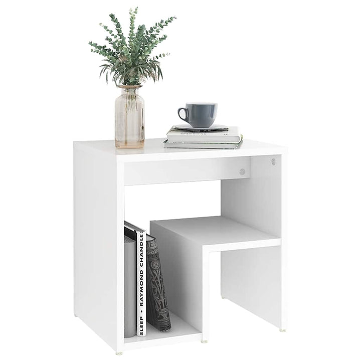 sengeborde 2 stk. 40x30x40 cm konstrueret træ hvid