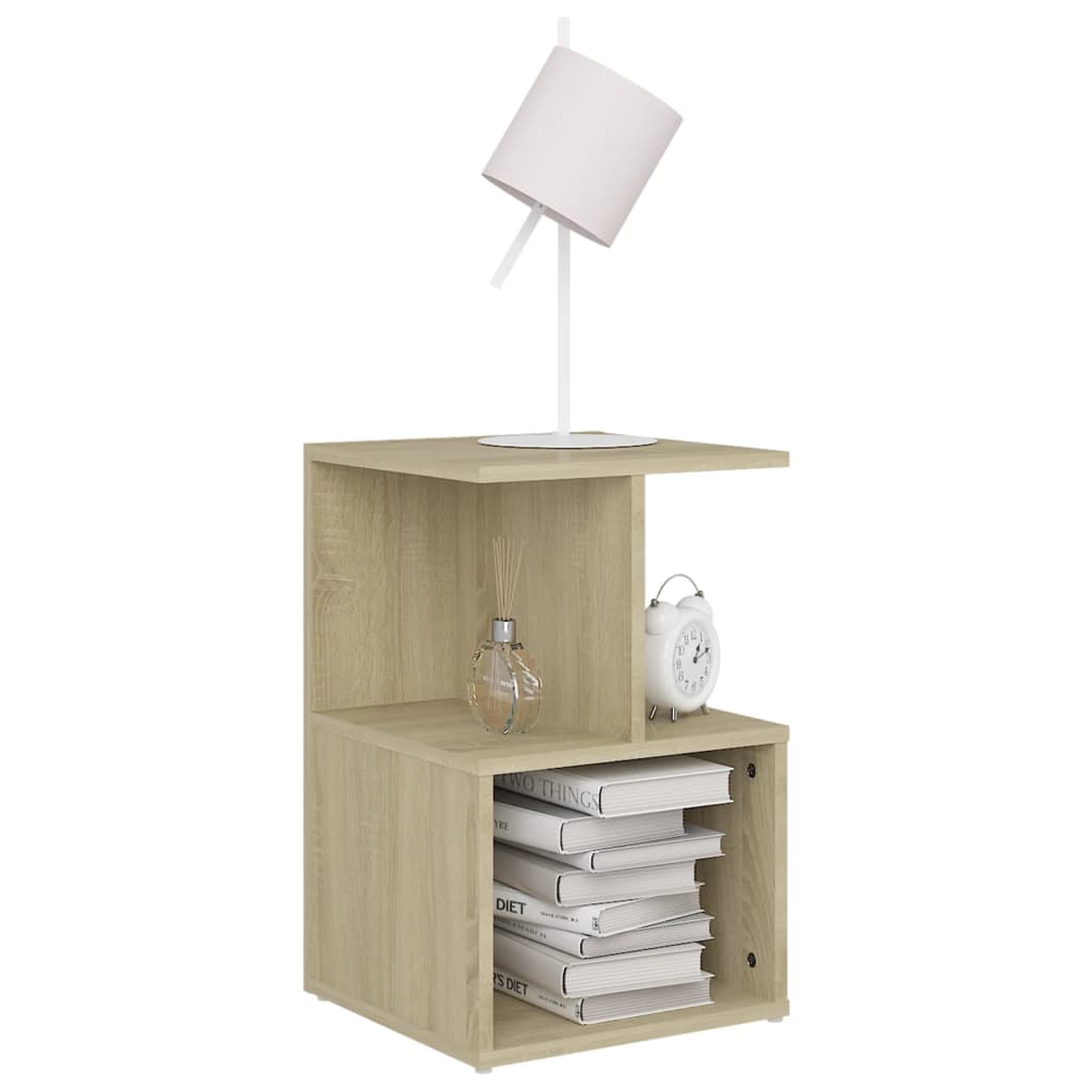 sengeskabe 2 stk. 35x35x55 cm konstrueret træ sonoma-eg