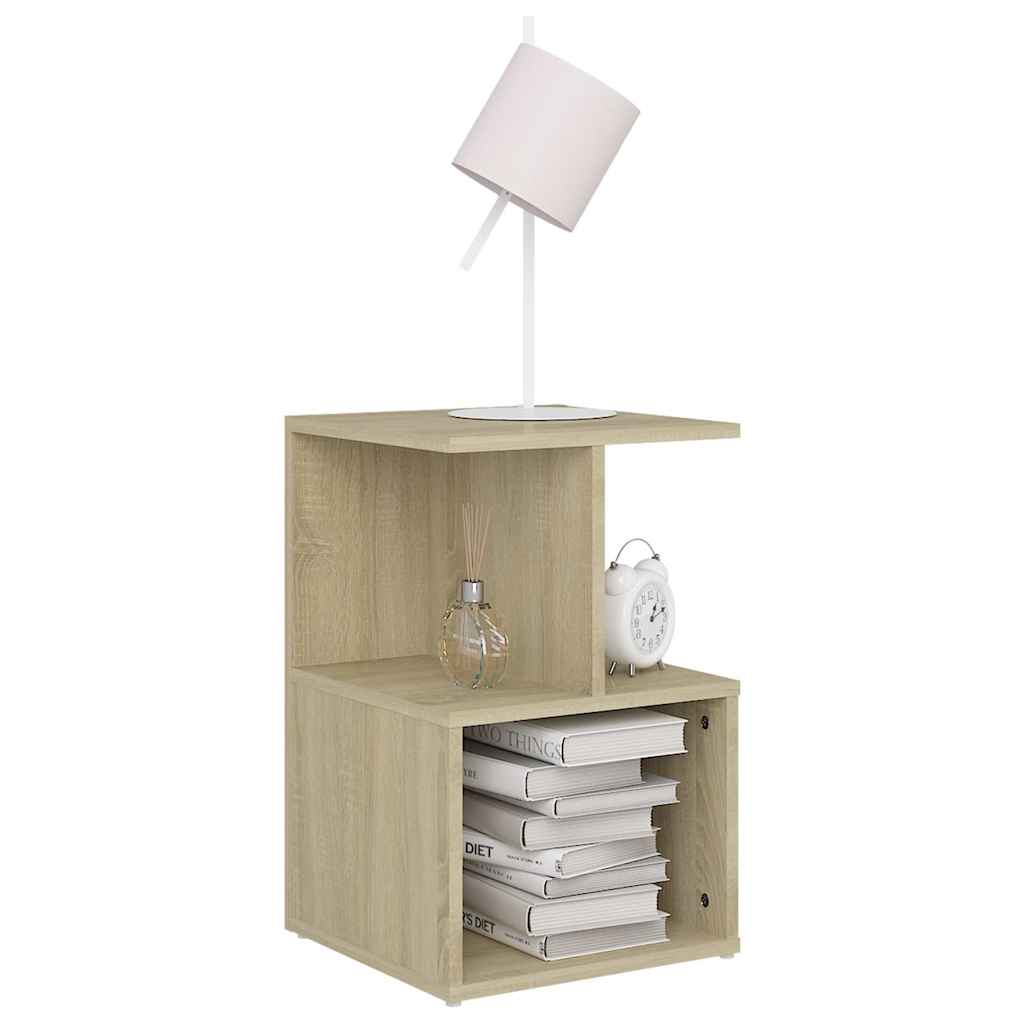 sengeskabe 2 stk. 35x35x55 cm konstrueret træ sonoma-eg