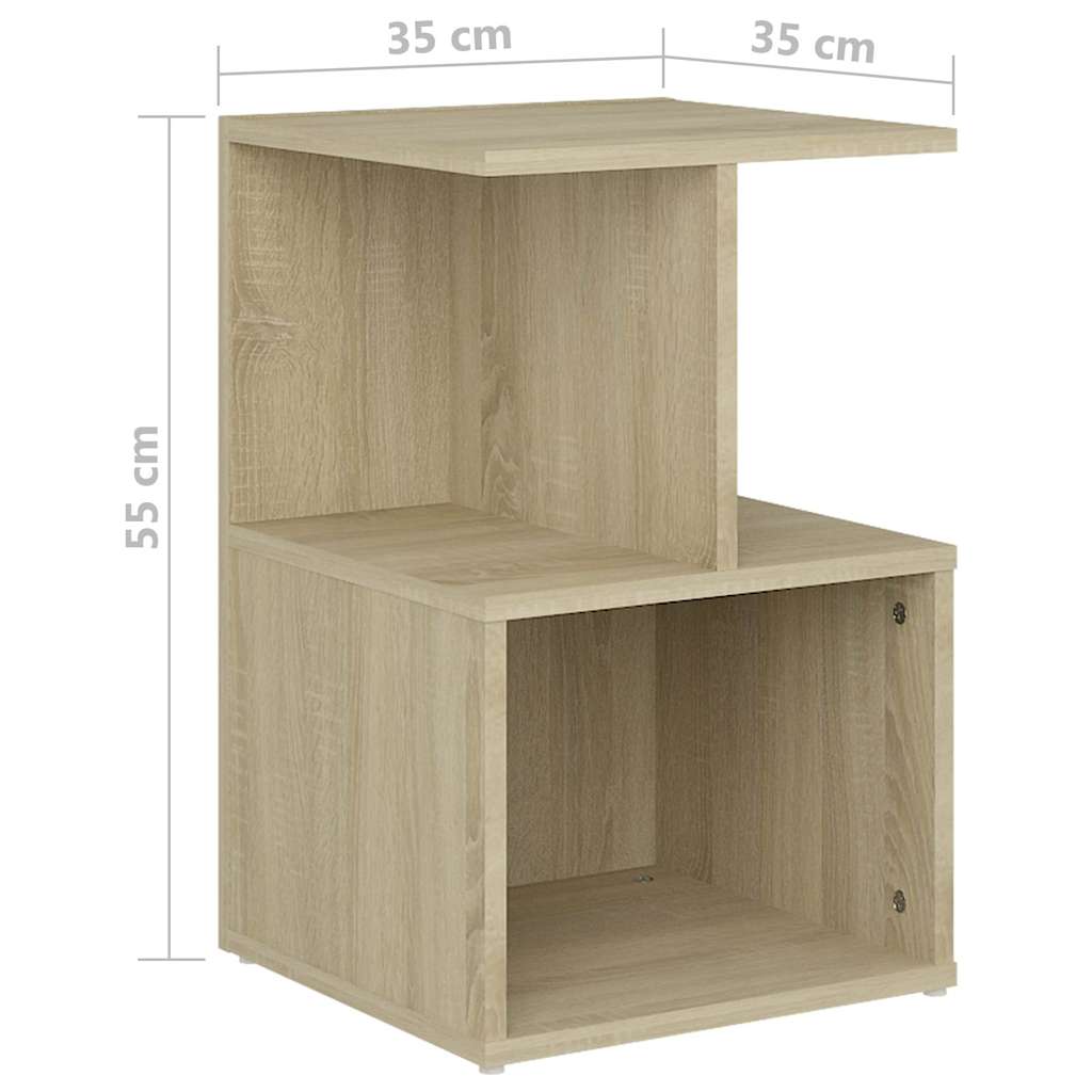 sengeskabe 2 stk. 35x35x55 cm konstrueret træ sonoma-eg