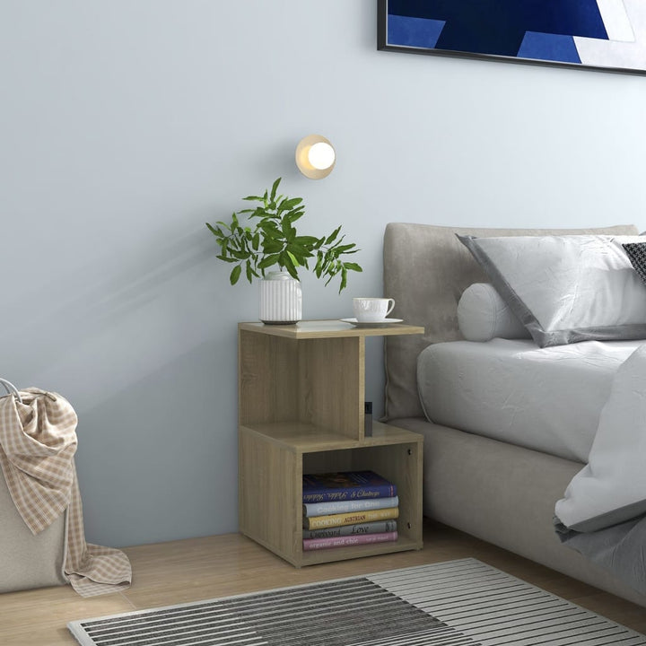 sengeskabe 2 stk. 35x35x55 cm konstrueret træ sonoma-eg