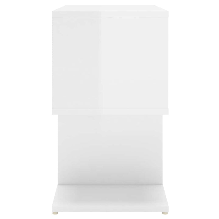 sengeborde 2 stk. 50x30x51,5 cm konstrueret træ hvid højglans
