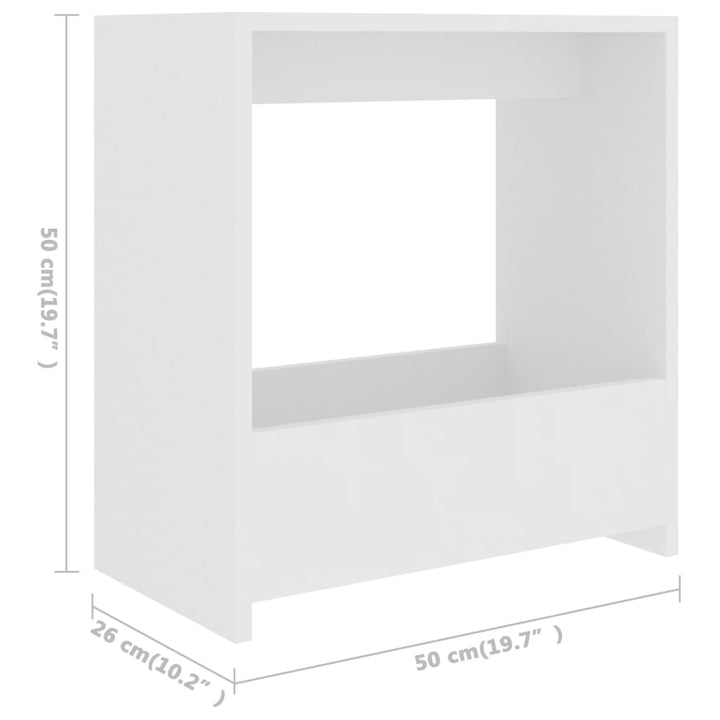 sidebord 50x26x50 cm konstrueret træ hvid