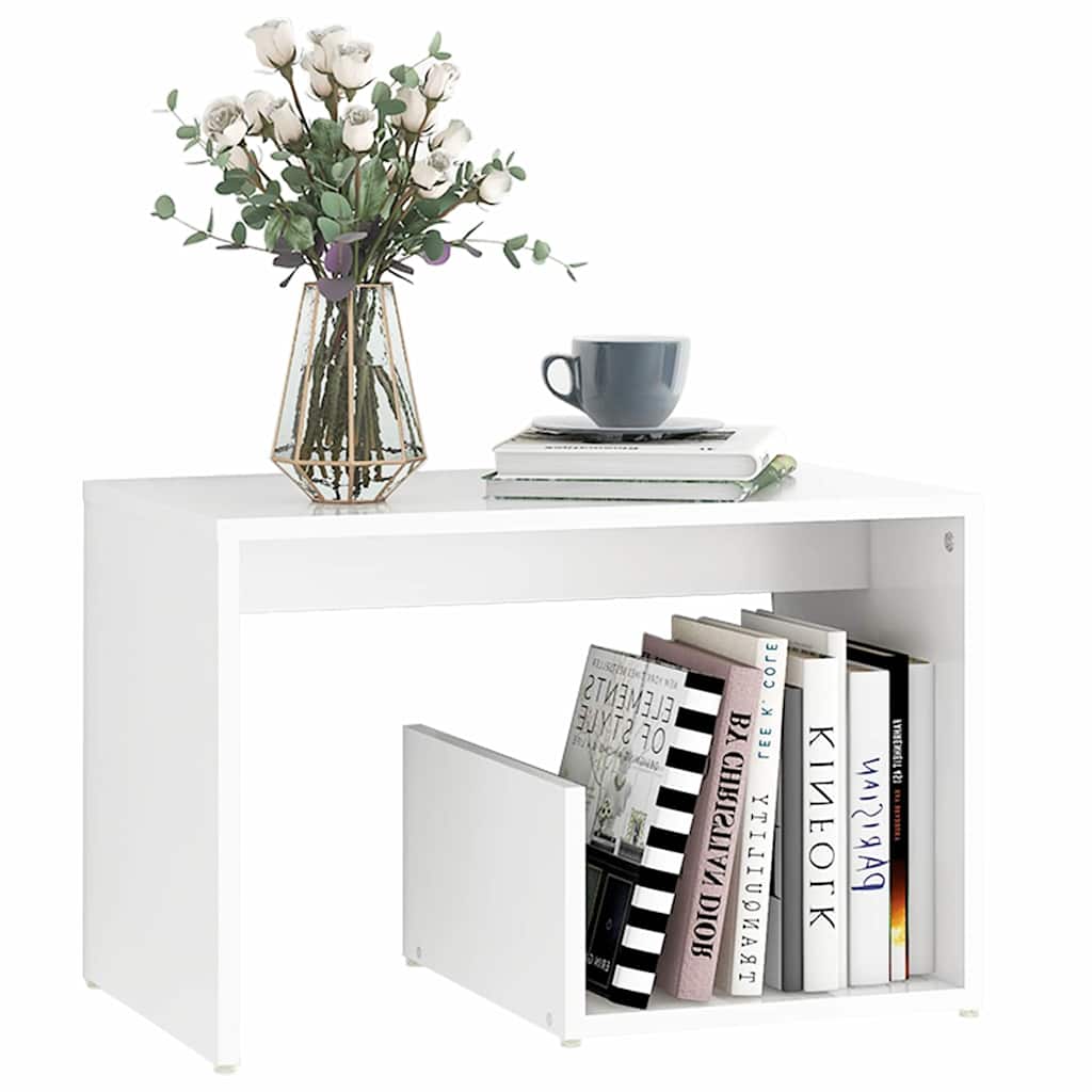 sidebord 59x36x38 cm konstrueret træ hvid