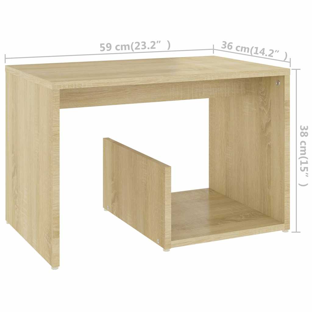sidebord 59x36x38 cm konstrueret træ sonoma-eg