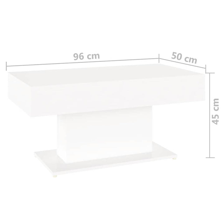 sofabord 96x50x45 cm konstrueret træ hvid