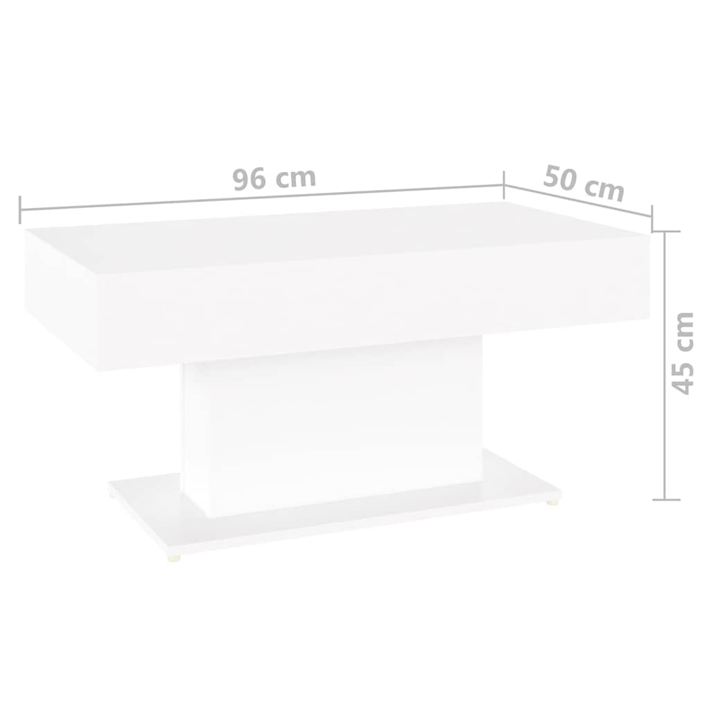 sofabord 96x50x45 cm konstrueret træ hvid