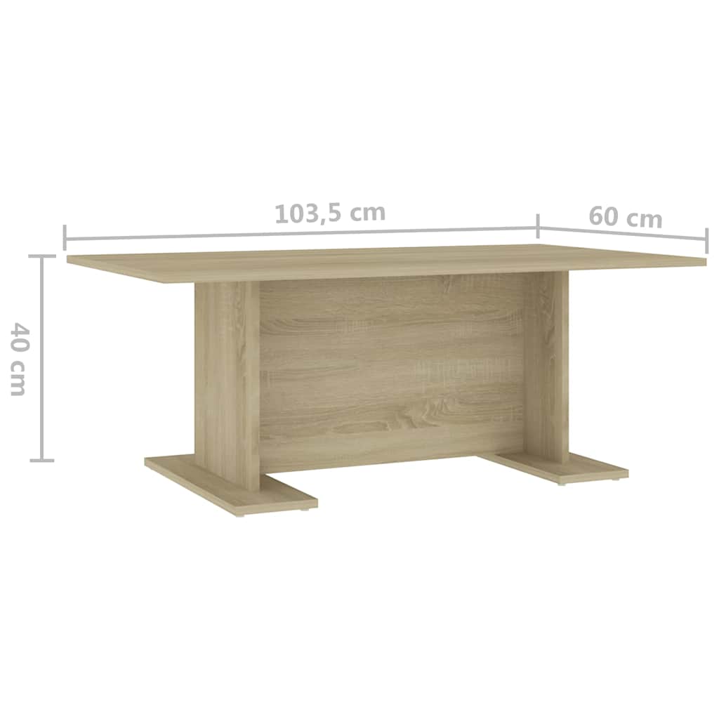 sofabord 103,5x60x40 cm konstrueret træ sonoma-eg
