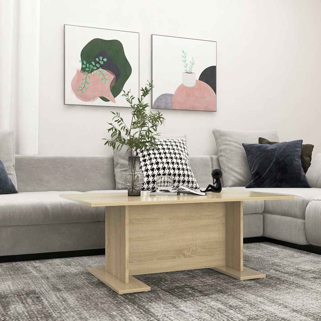 sofabord 103,5x60x40 cm konstrueret træ sonoma-eg
