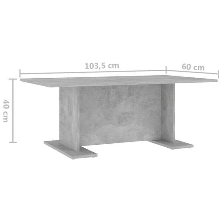 sofabord 103,5x60x40 cm konstrueret træ betongrå