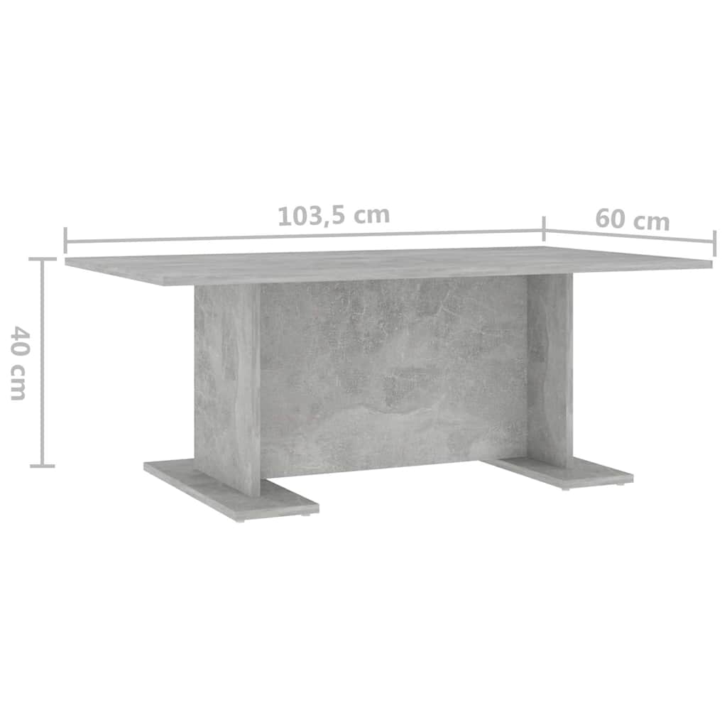 sofabord 103,5x60x40 cm konstrueret træ betongrå