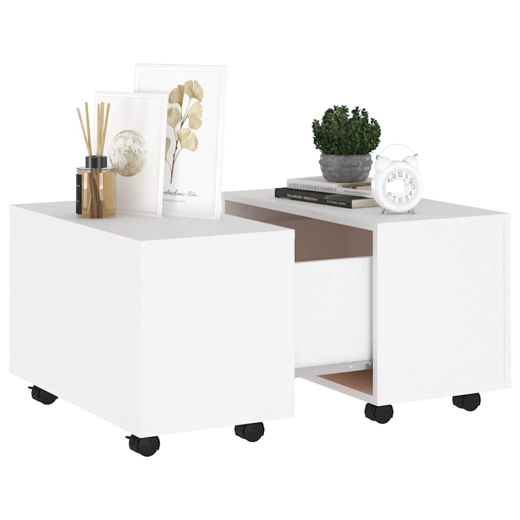 sofabord 60x60x38 cm konstrueret træ hvid