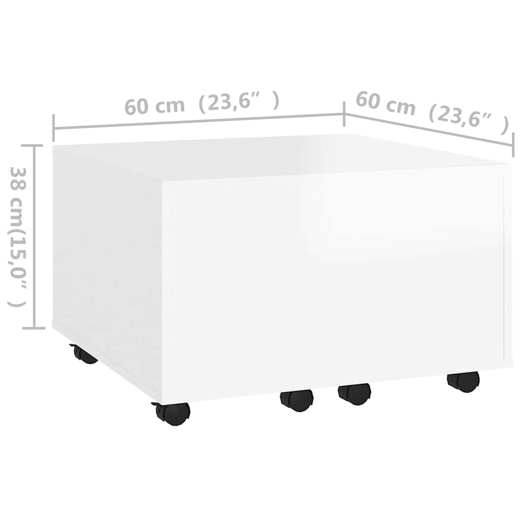 sofabord 60x60x38 cm konstrueret træ hvid
