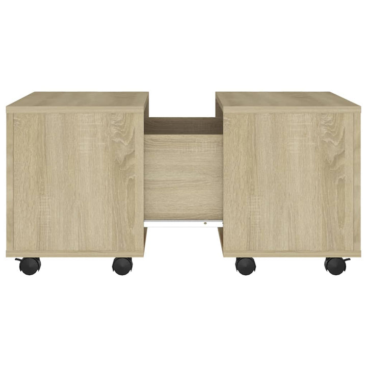 sofabord 60x60x38 cm konstrueret træ sonoma-eg