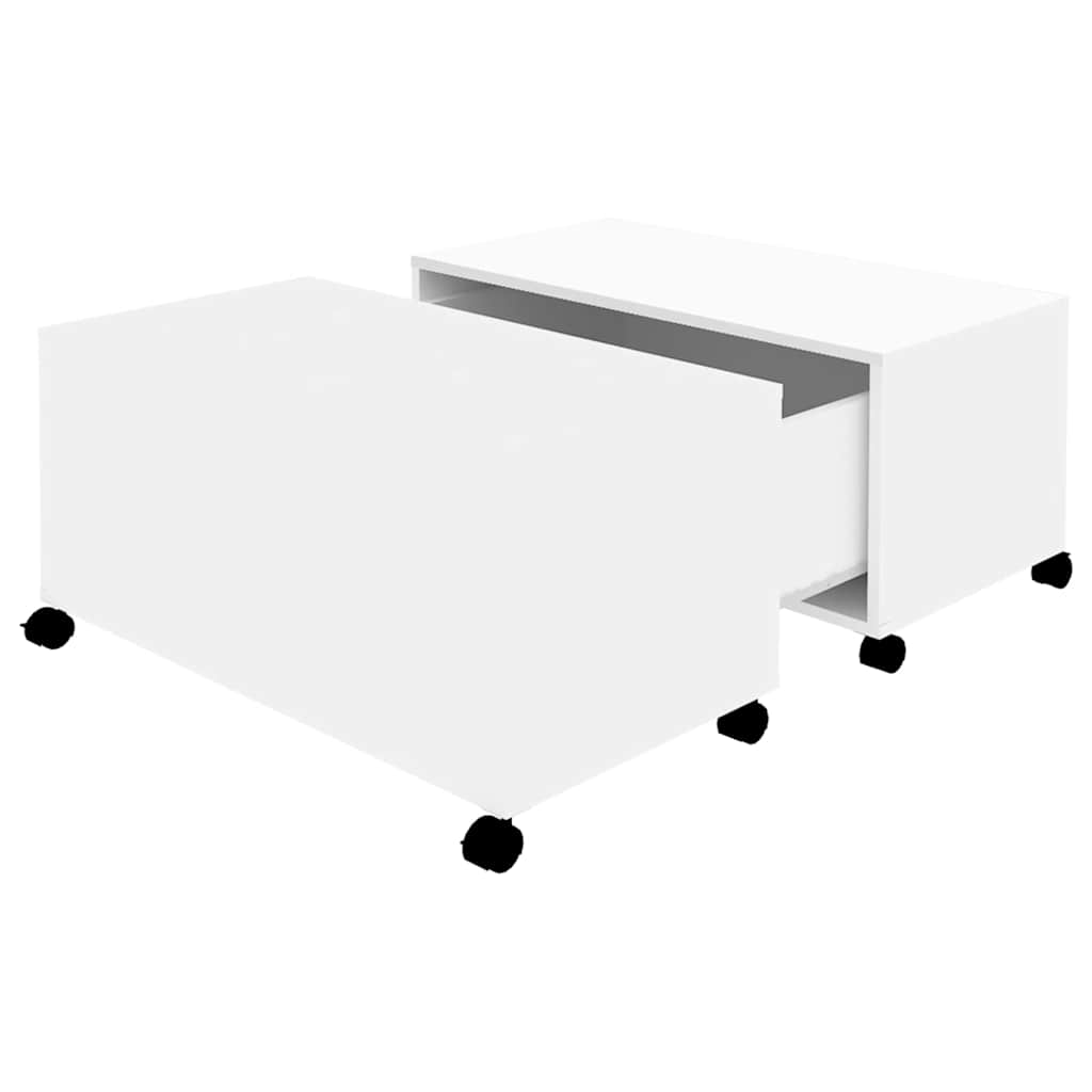 sofabord 75x75x38 cm konstrueret træ hvid