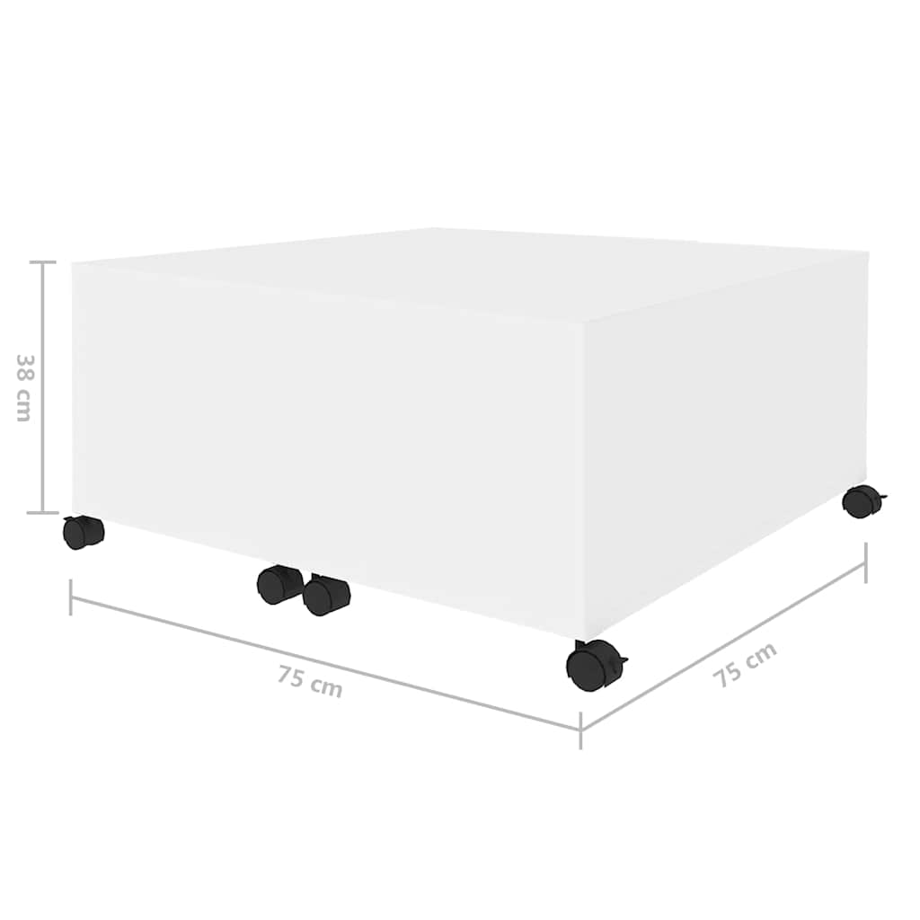 sofabord 75x75x38 cm konstrueret træ hvid