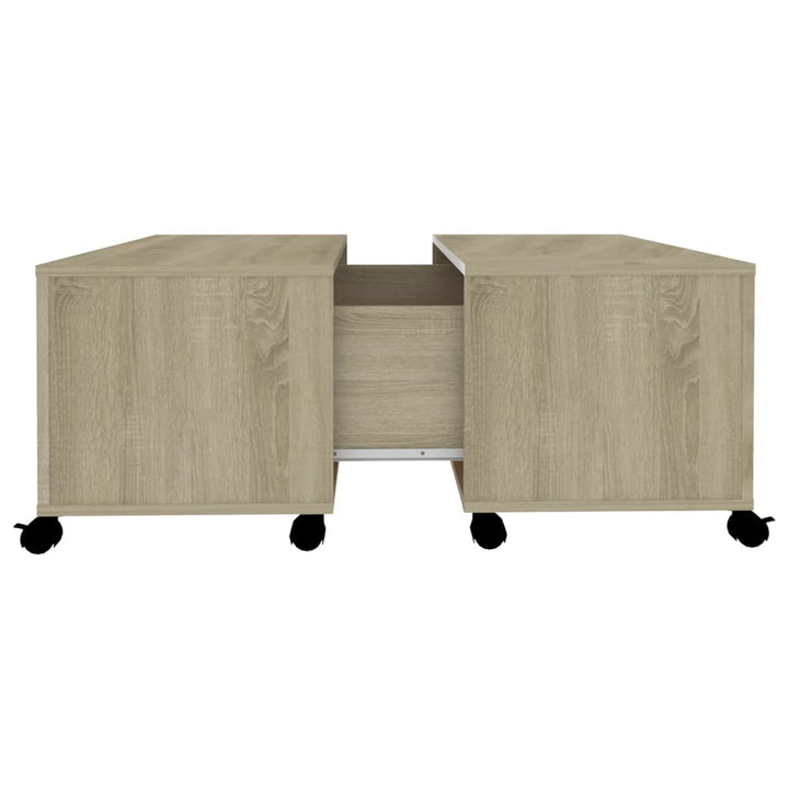 sofabord 75x75x38 cm konstrueret træ sonoma-eg