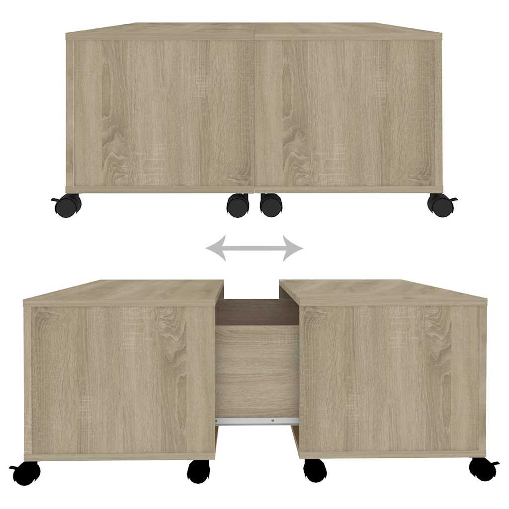 sofabord 75x75x38 cm konstrueret træ sonoma-eg
