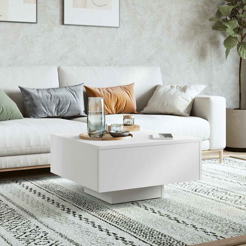 sofabord 60x60x31,5 cm konstrueret træ hvid