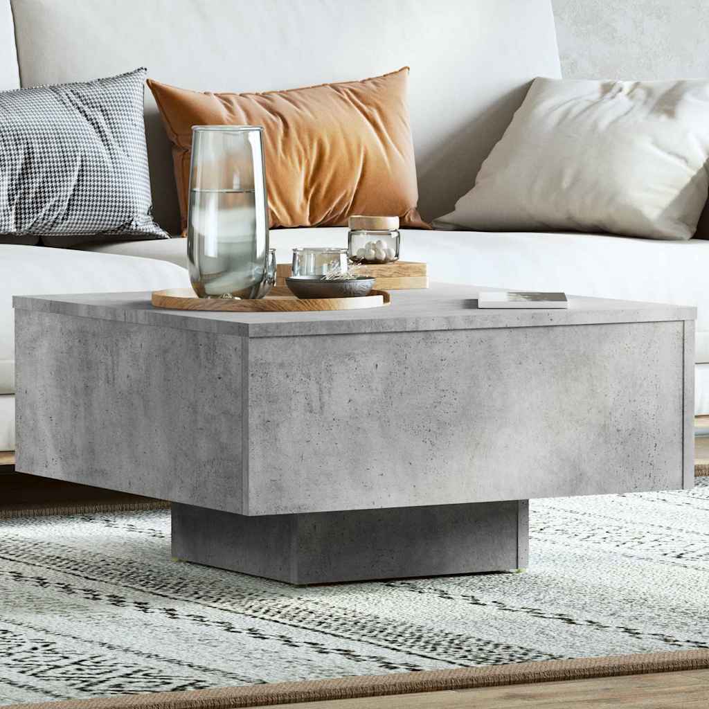 sofabord 60x60x31,5 cm konstrueret træ betongrå