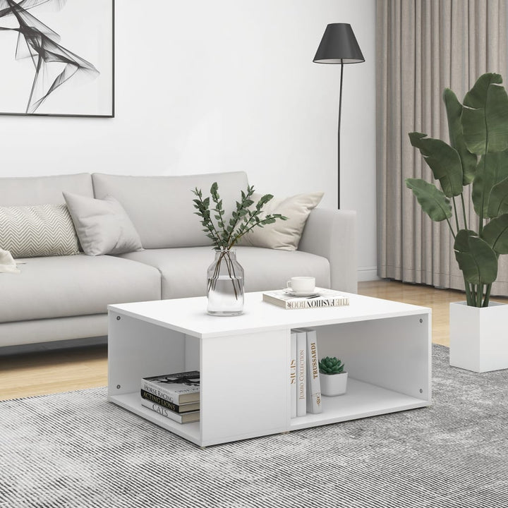 sofabord 90x67x33 cm konstrueret træ hvid