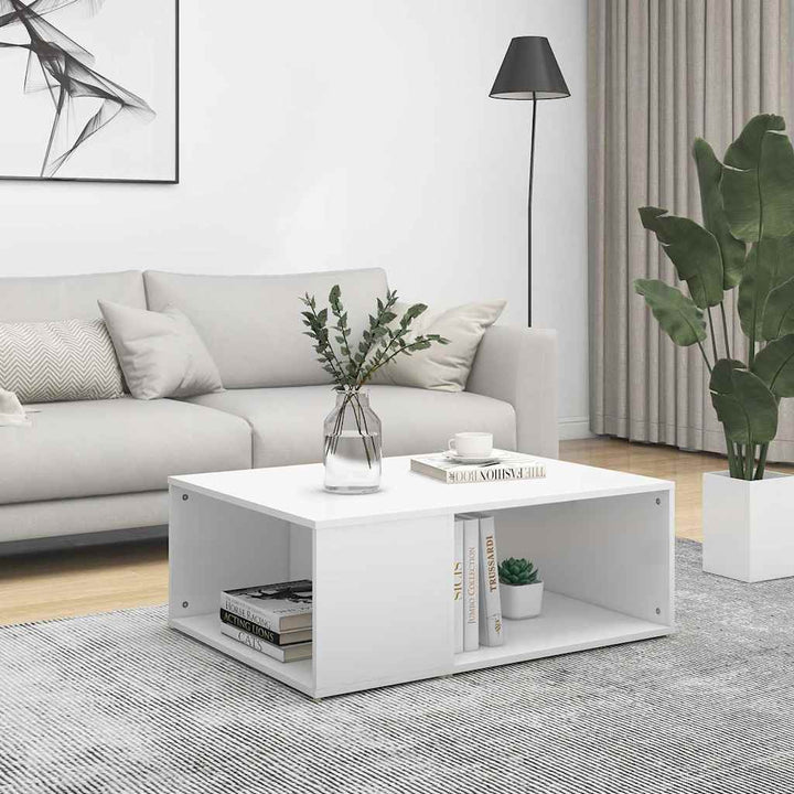 sofabord 90x67x33 cm konstrueret træ hvid