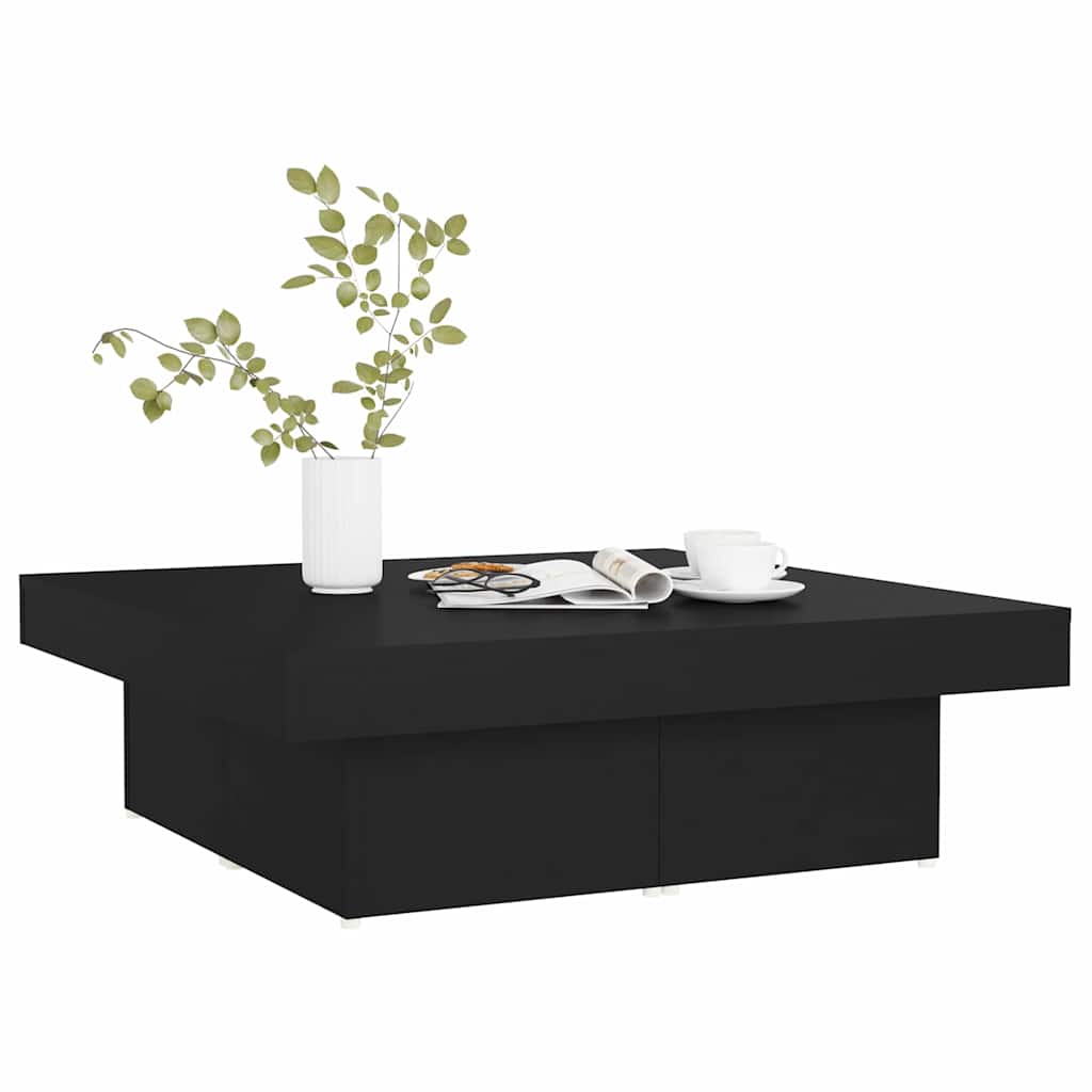sofabord 90x90x28 cm konstrueret træ sort