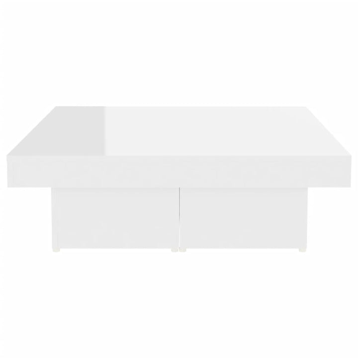 sofabord 90x90x28 cm konstrueret træ hvid højglans
