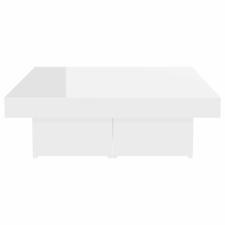 sofabord 90x90x28 cm konstrueret træ hvid højglans