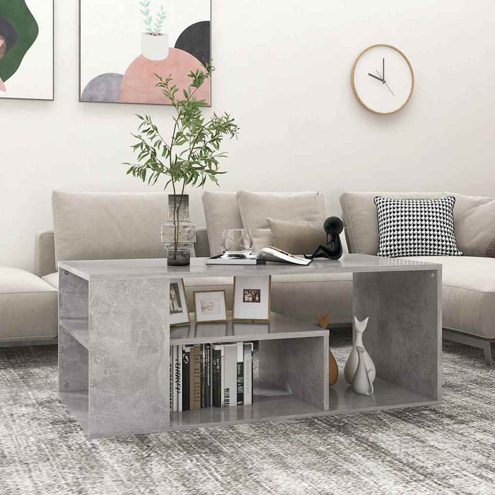 sofabord 100x50x40 cm konstrueret træ betongrå
