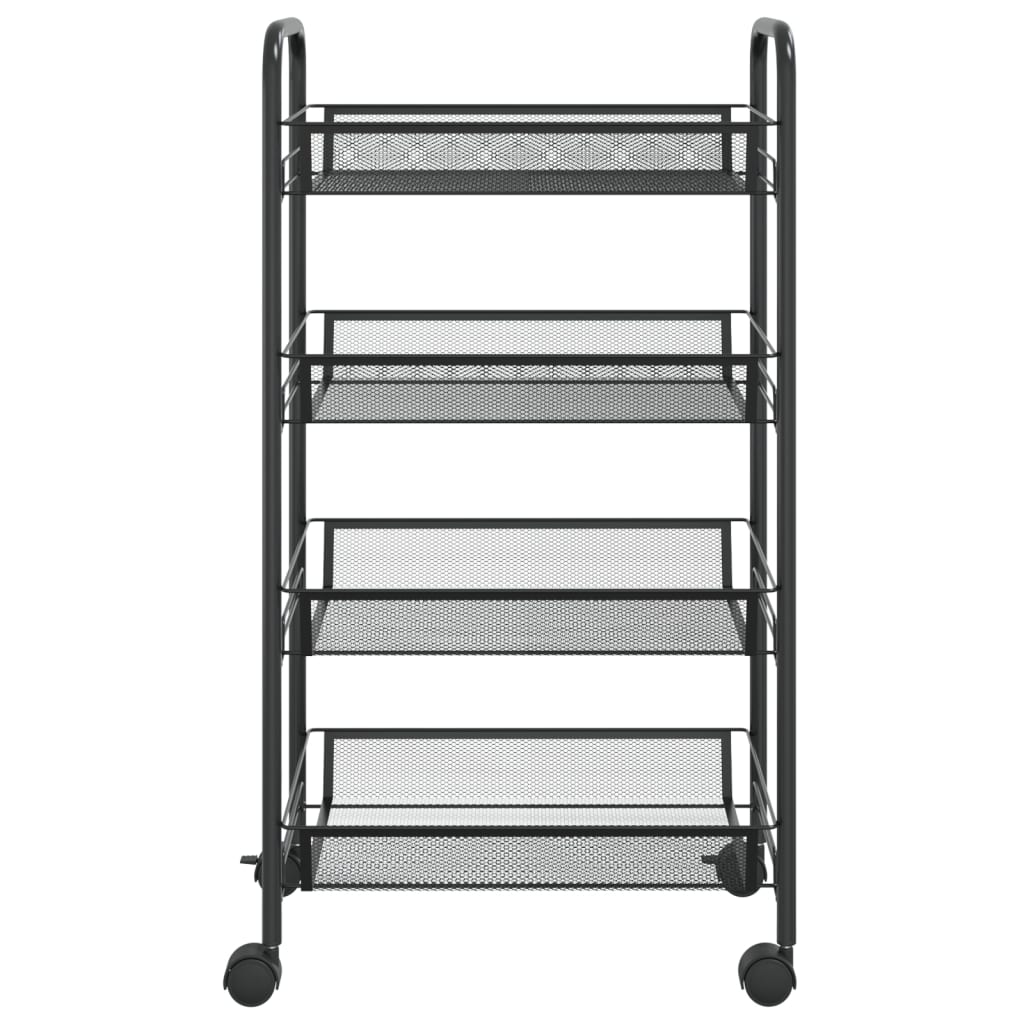 køkkenvogn med 4 hylder 46x26x85 cm jern sort