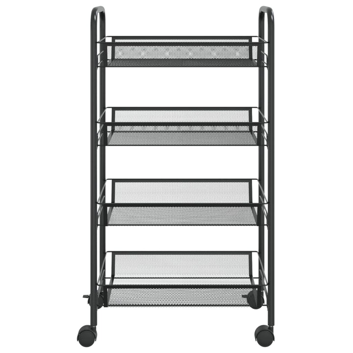 køkkenvogn med 4 hylder 46x26x85 cm jern sort