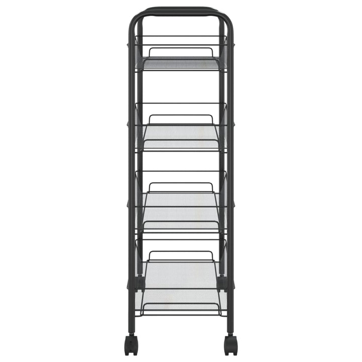 køkkenvogn med 4 hylder 46x26x85 cm jern sort