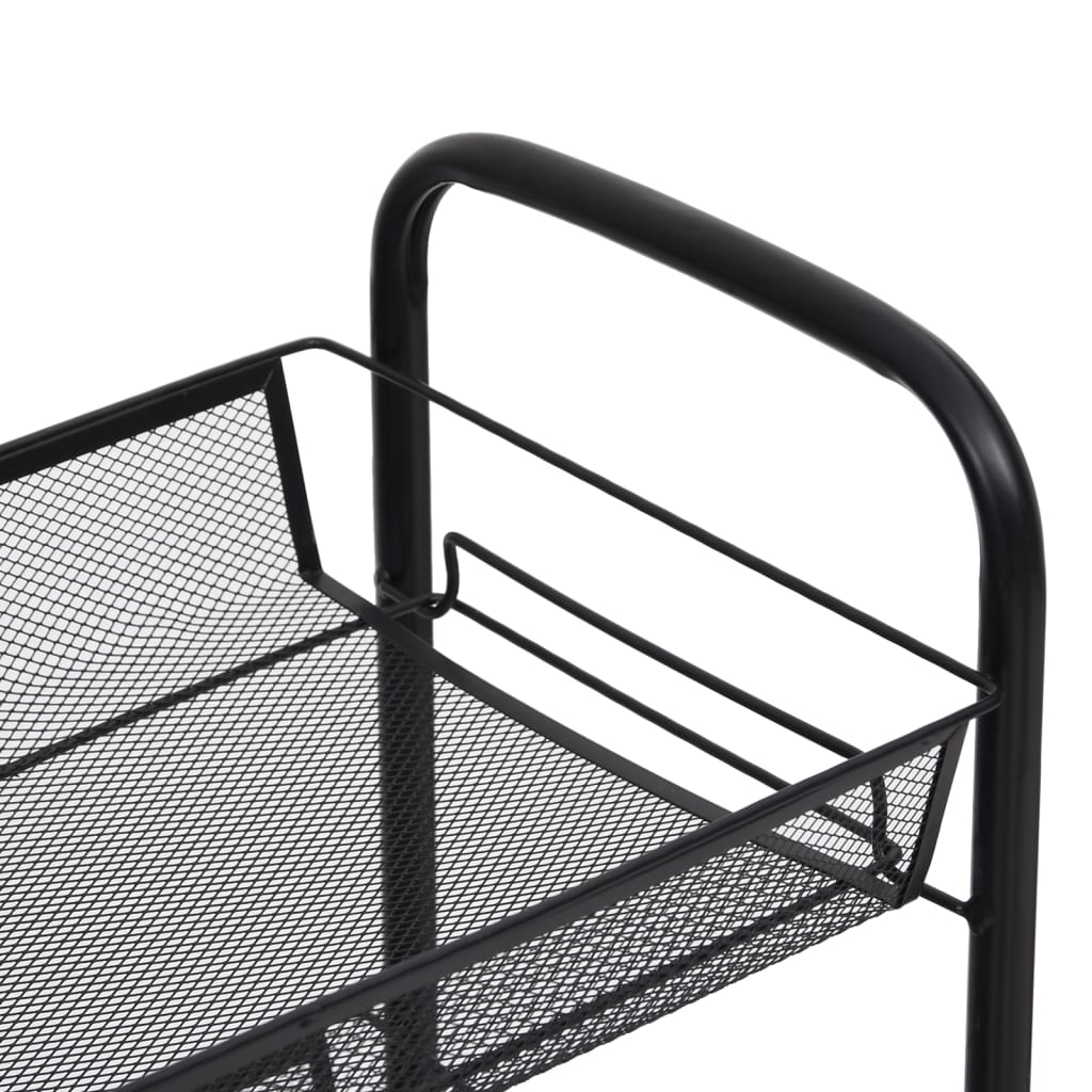 køkkenvogn med 4 hylder 46x26x85 cm jern sort