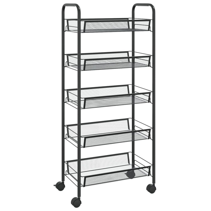 køkkenvogn med 5 hylder 46x26x105 cm jern sort
