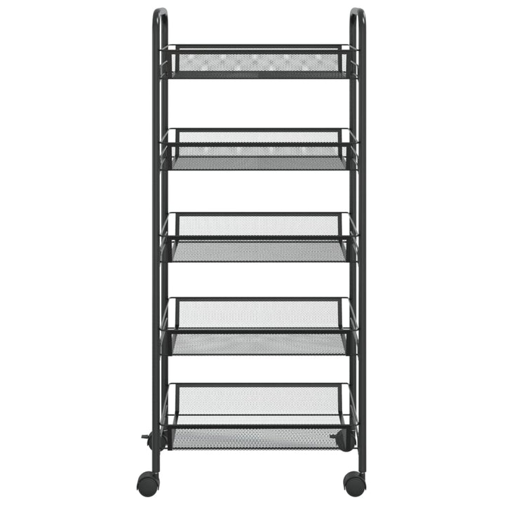 køkkenvogn med 5 hylder 46x26x105 cm jern sort