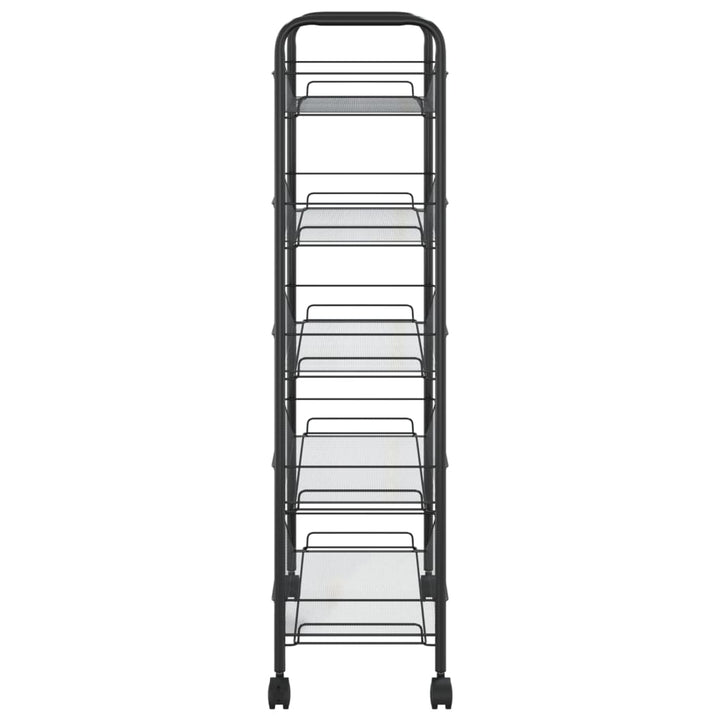 køkkenvogn med 5 hylder 46x26x105 cm jern sort