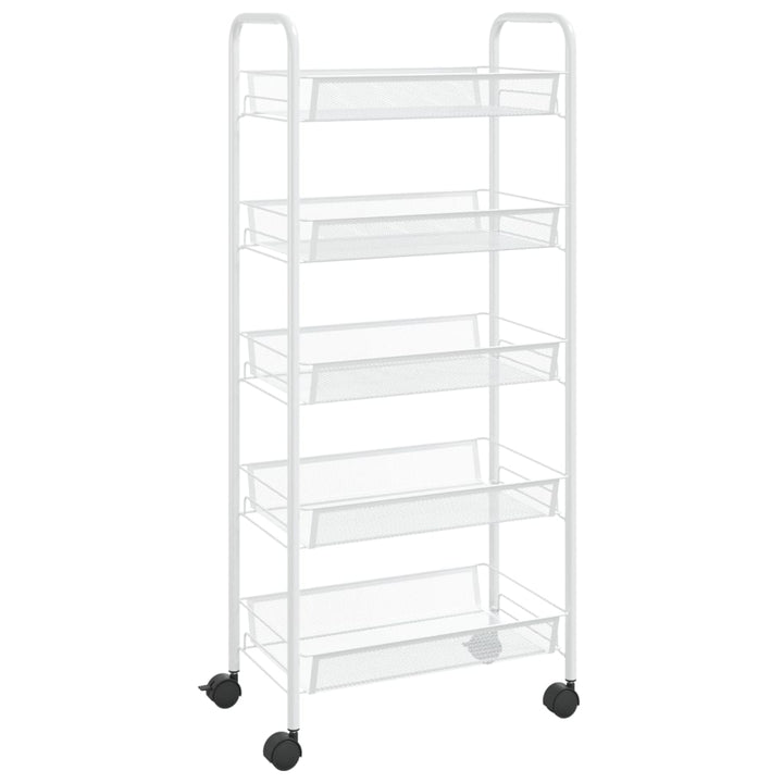 køkkenvogn med 5 hylder 46x26x105 cm jern hvid