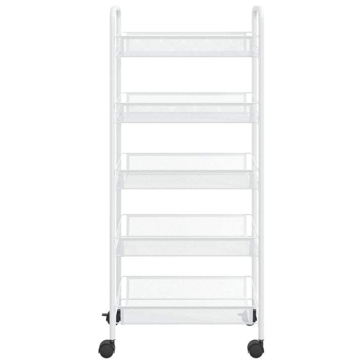 køkkenvogn med 5 hylder 46x26x105 cm jern hvid
