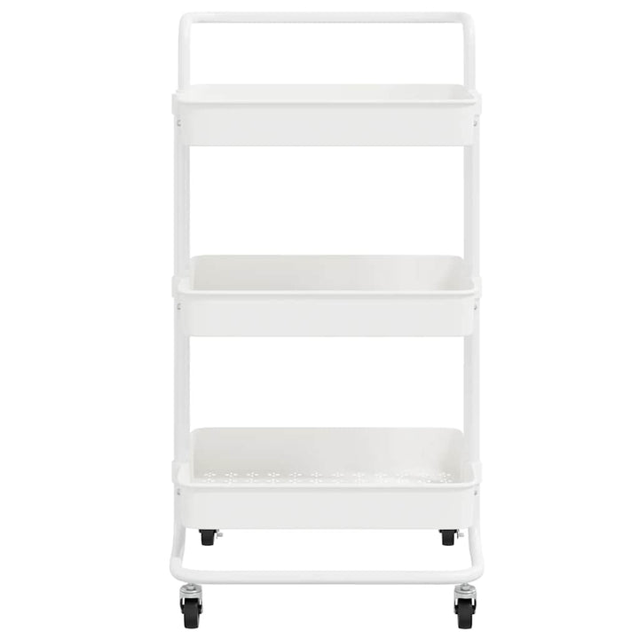 køkkenvogn med 3 hylder 42x35x85 cm jern og ABS hvid