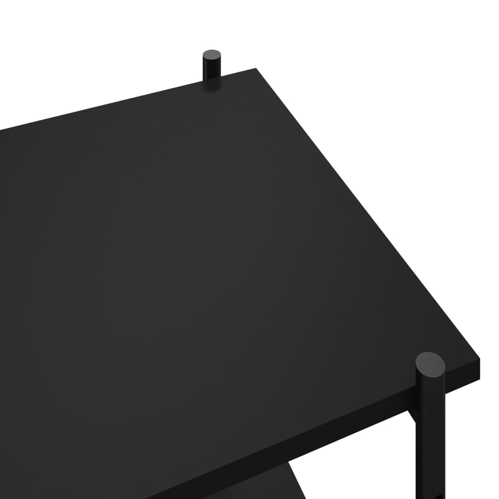 reol med 3 hylder 80x40x92 cm sort