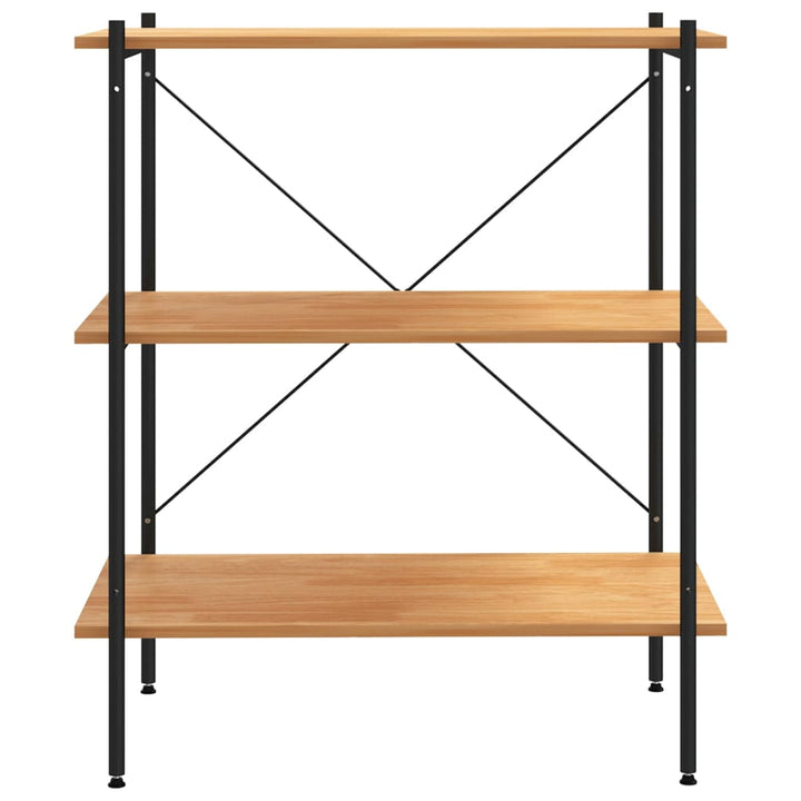 reol med 3 hylder sort og eg 80x40x92 cm