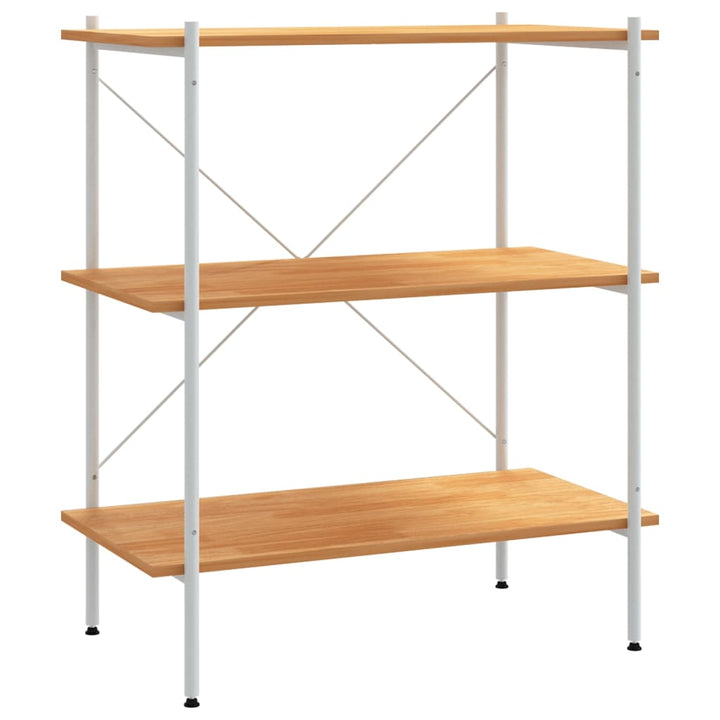 reol med 3 hylder 80x40x92 cm hvid og egetræsfarvet