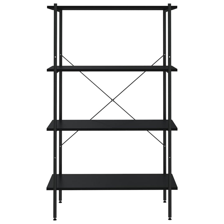 reol med 4 hylder 80x40x130 cm sort