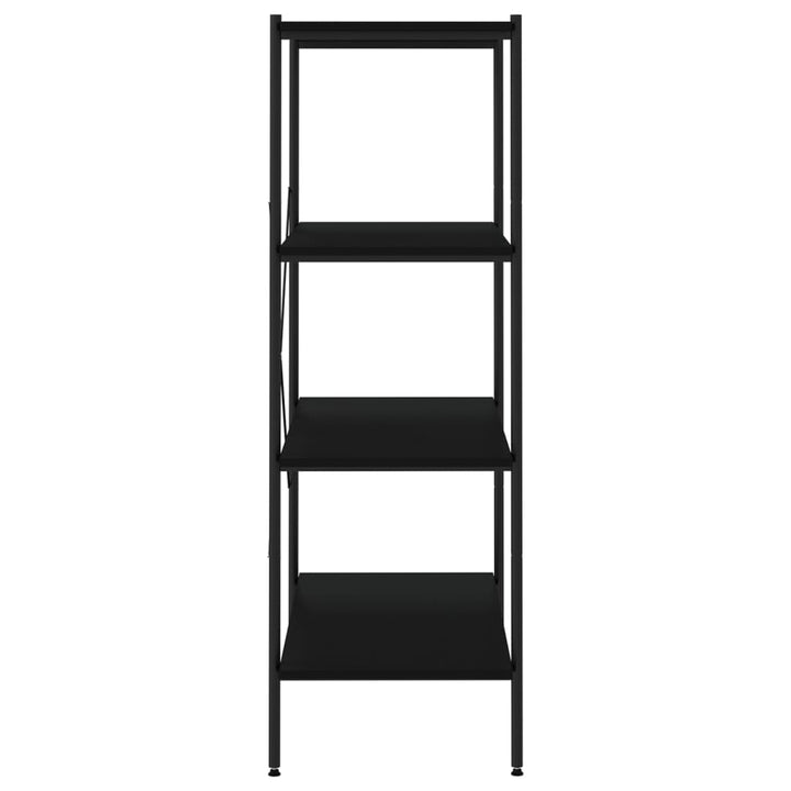 reol med 4 hylder 80x40x130 cm sort