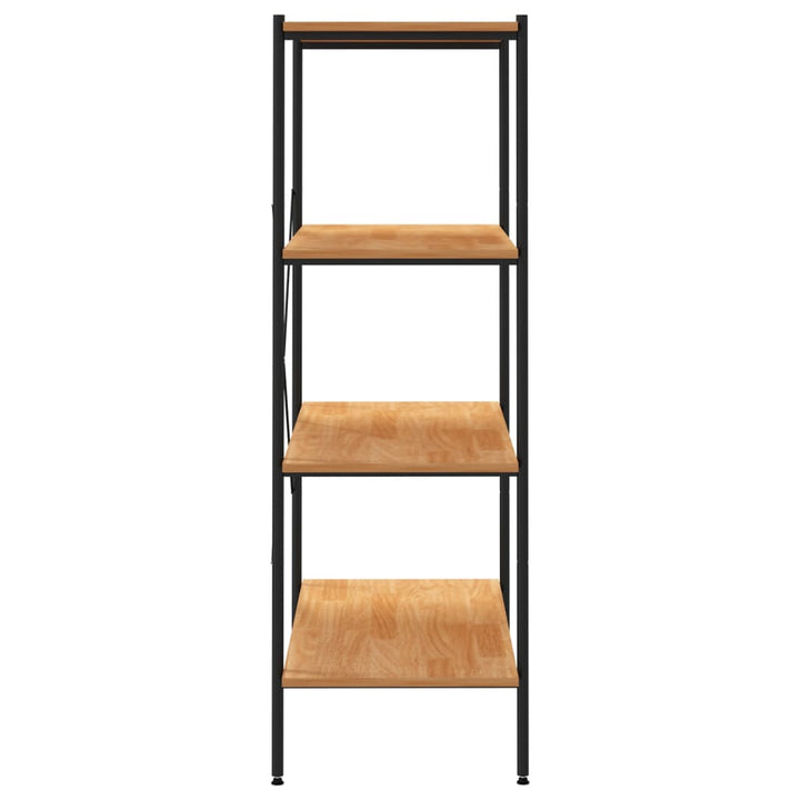 reol med 4 hylder 80x40x130 cm sort og egetræsfarvet
