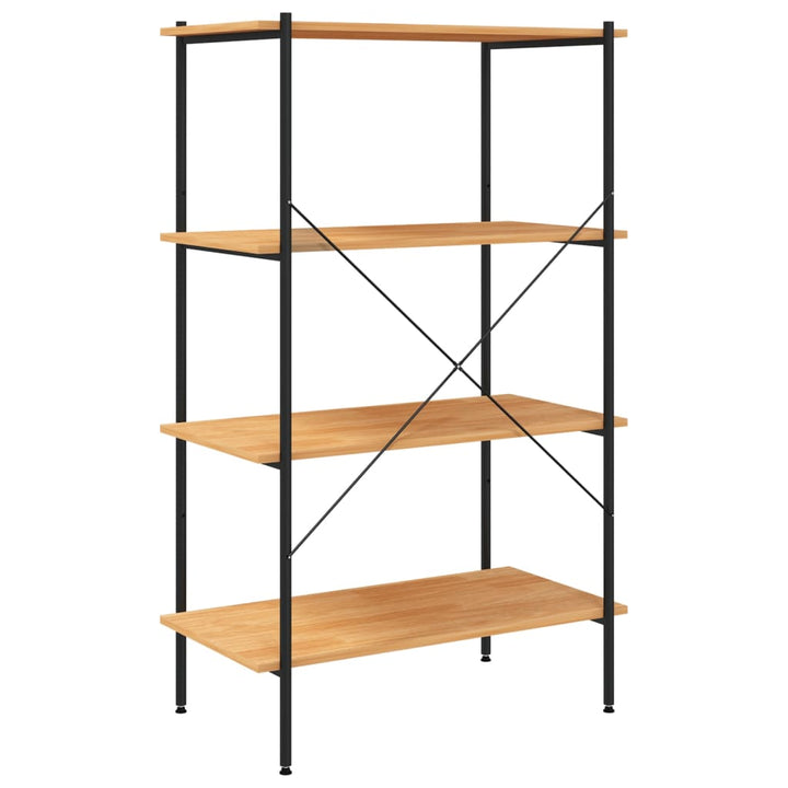 reol med 4 hylder 80x40x130 cm sort og egetræsfarvet