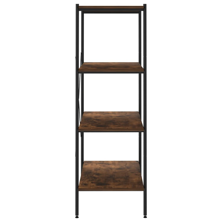 reol med 4 hylder 80x40x130 cm sort og naturfarvet