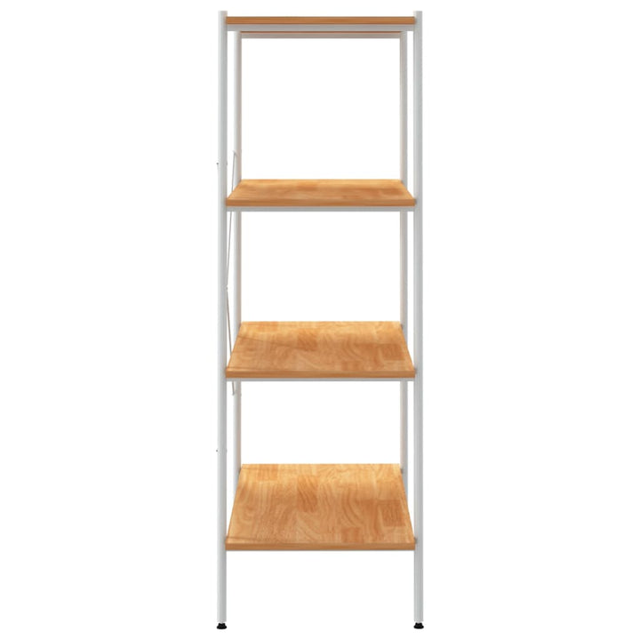 reol med 4 hylder 80x40x130 cm hvid og egetræsfarvet